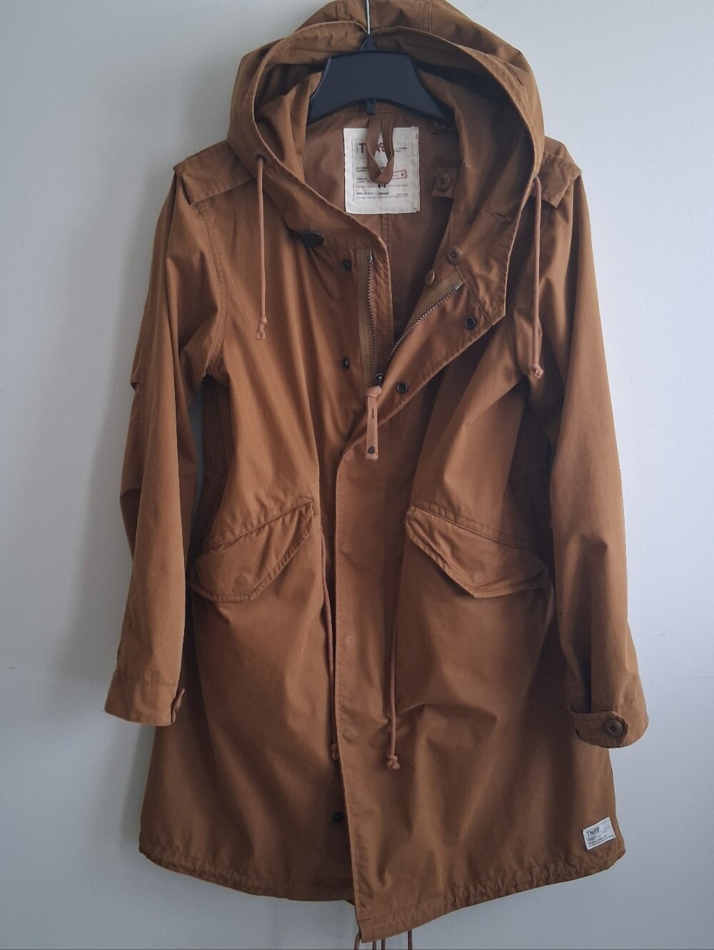 Aritzia TNA Military Style Anorak Parka Shell 017-024 Caramel Water Resistant L
